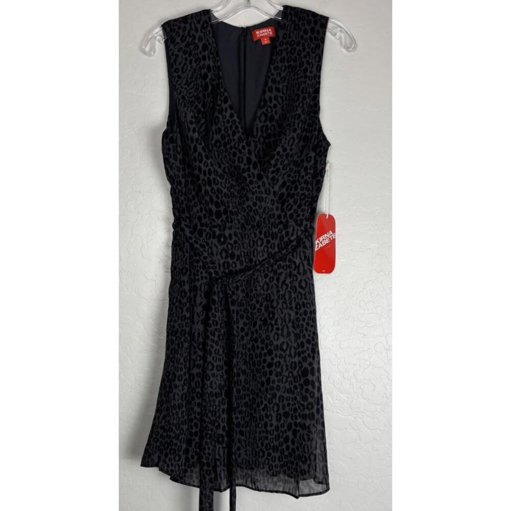 Kirna Zabete Target Leopard Faux Wrap Sz 16 Gray Black‎ 1634